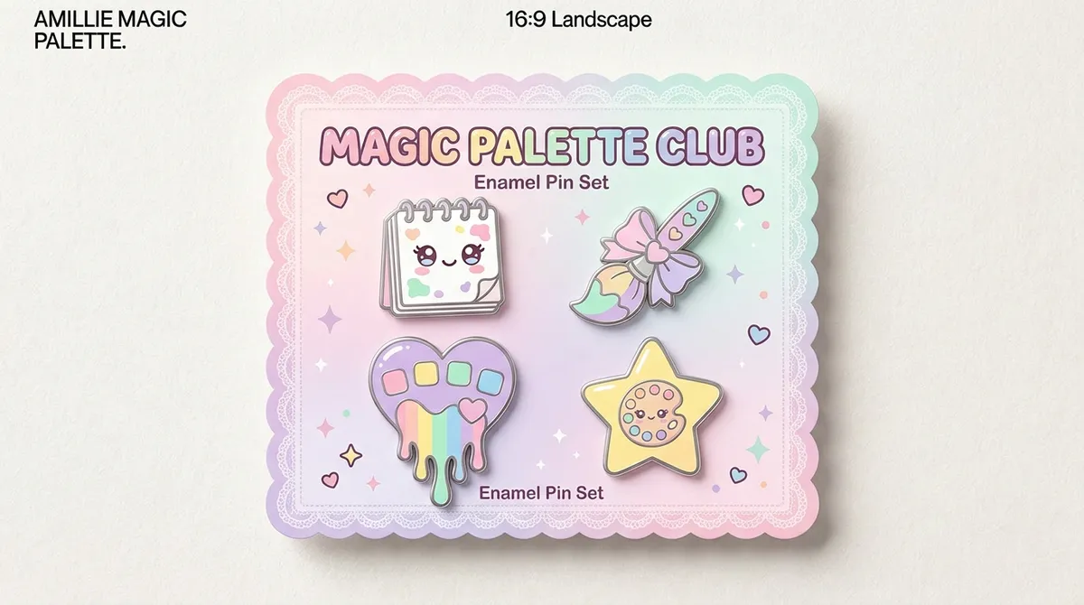 Magic Palette Club enamel pin set